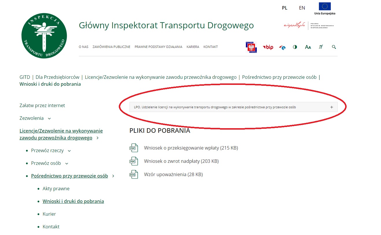 wiosek o bycie posrednikiem w przewozie osob1